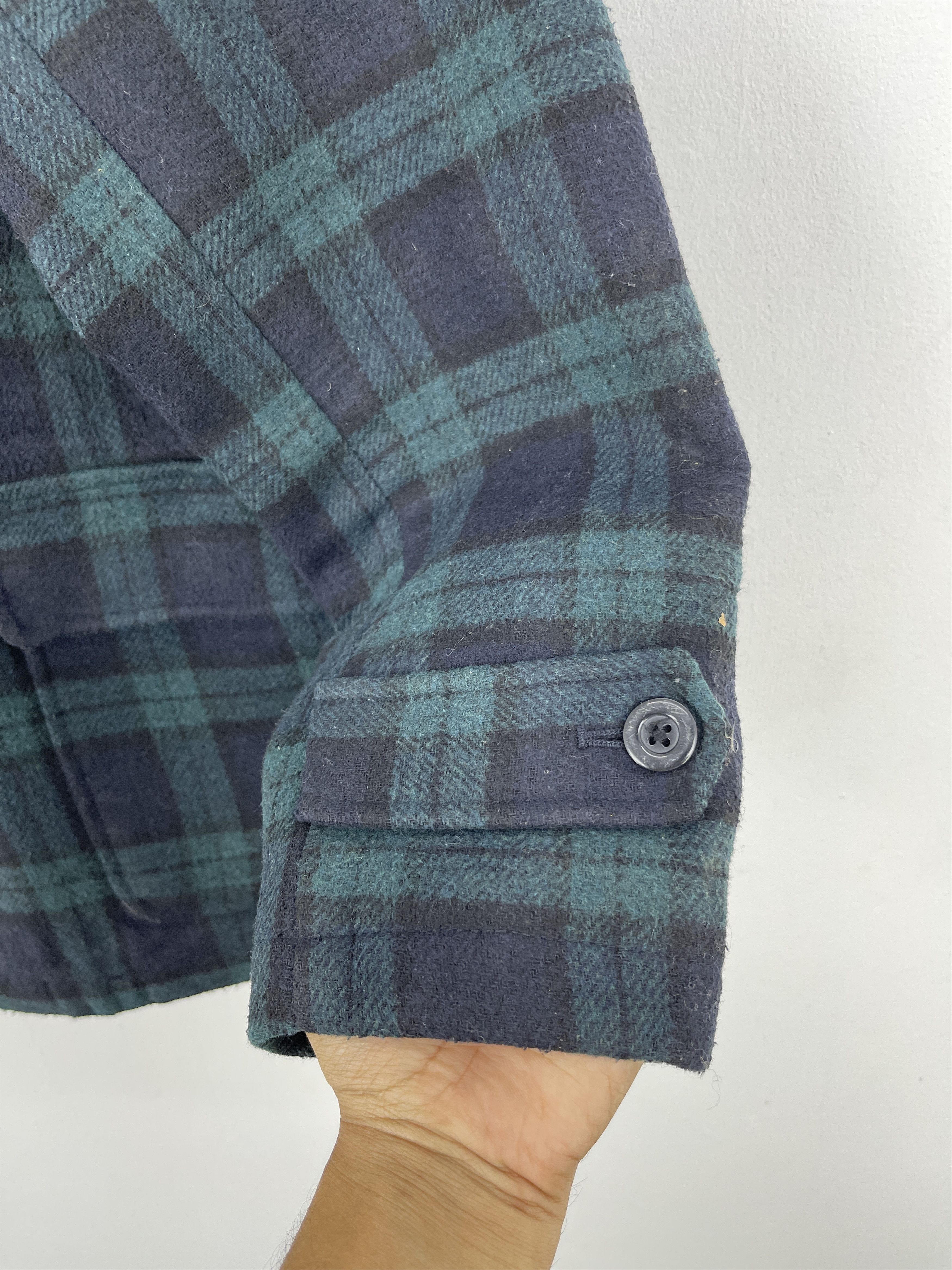 Japanese Brand Vtg Duffle Coat Black Tartan Hooded Wool Jacket JA0084 Size US XL / EU 56 / 4 - 10 Thumbnail