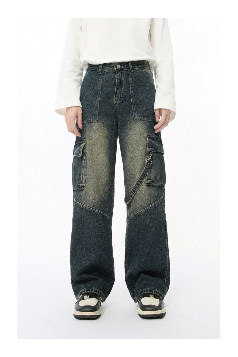 Japanese Brand × Jean Distressed patchwork multi-pocket lanyard distressed jeans Size US 32 / EU 48 - 1 Thumbnail
