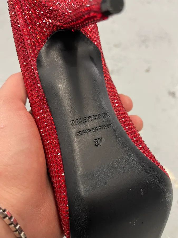 Balenciaga Balenciaga Red Strass Heels Size US 6 / IT 36 - 8 Thumbnail