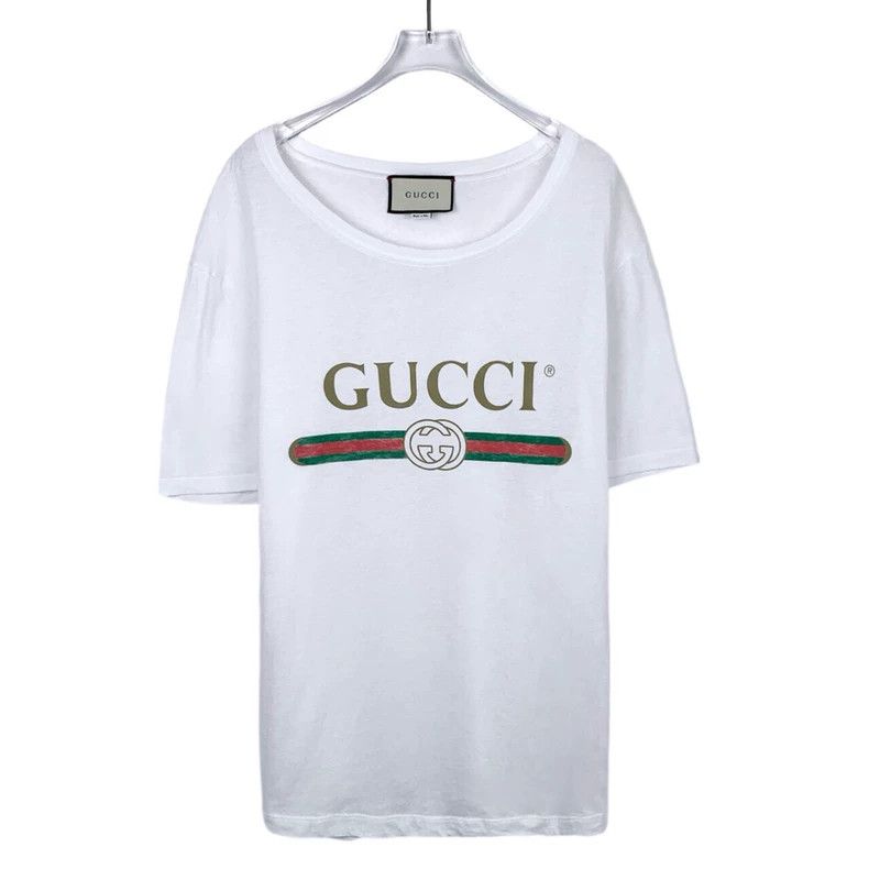 Gucci Gucci Logo letter printed round-neck white cotton short-sle Size US M / EU 48-50 / 2 - 1 Thumbnail