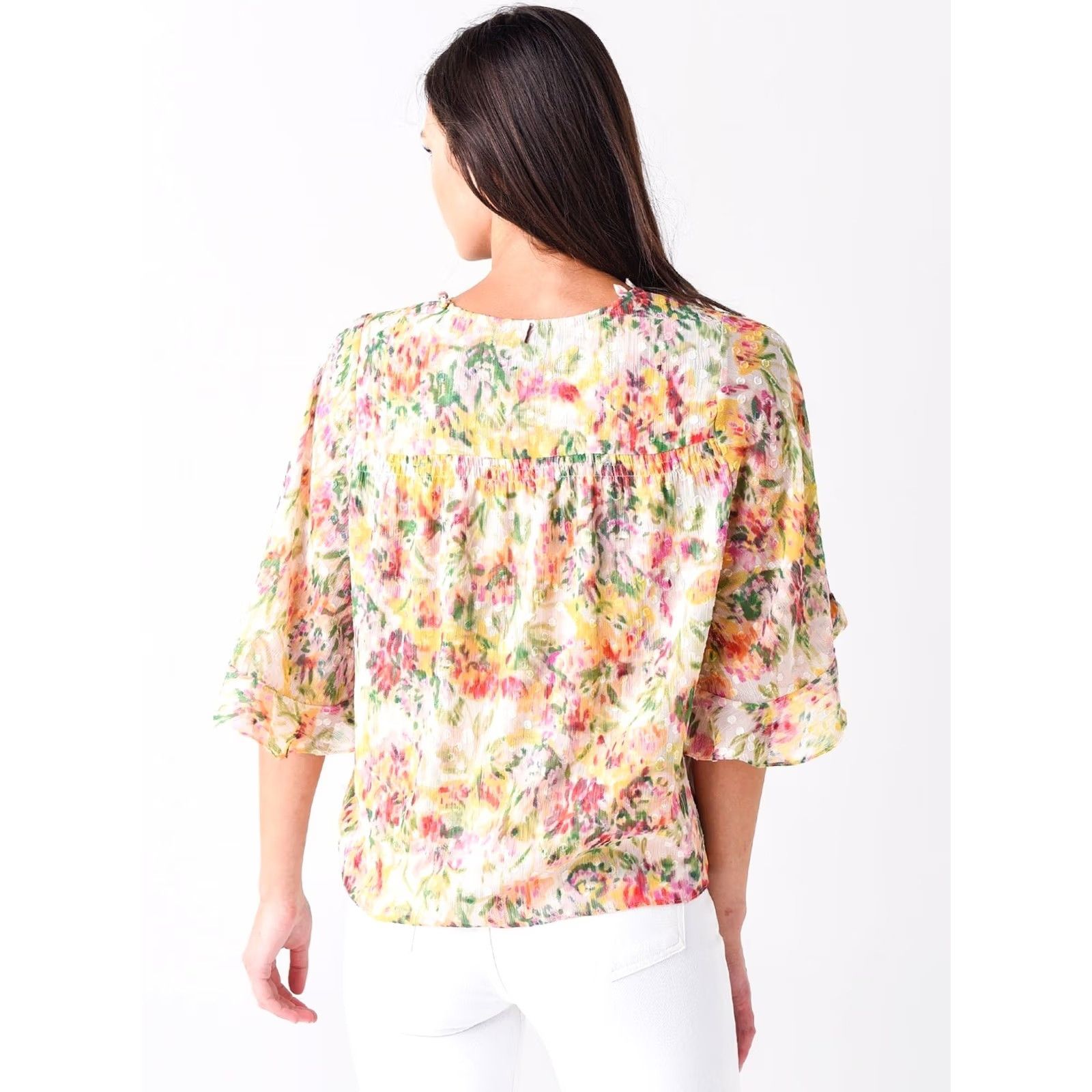 MISA Los Angeles Misa Los Angeles Top Womens S Para Bahara Floral Print Chiffon Women Size Size S / US 4 / IT 40 - 2 Thumbnail