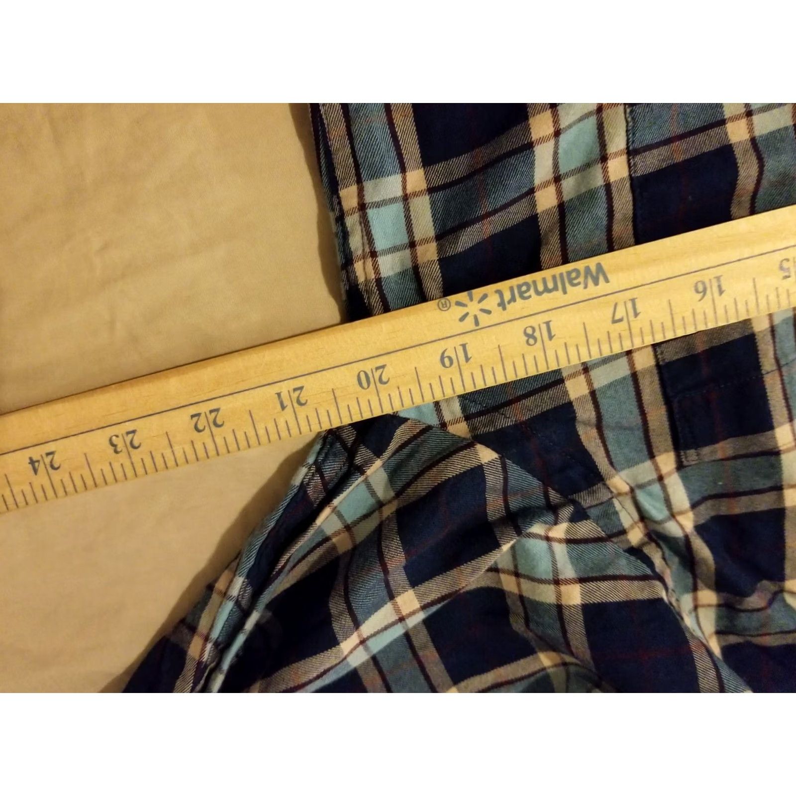 Banana Republic Mens Banana Republic Dress Shirt S Small Navy Blue Button Cotton Plaid Flannel Size 36R - 4 Thumbnail