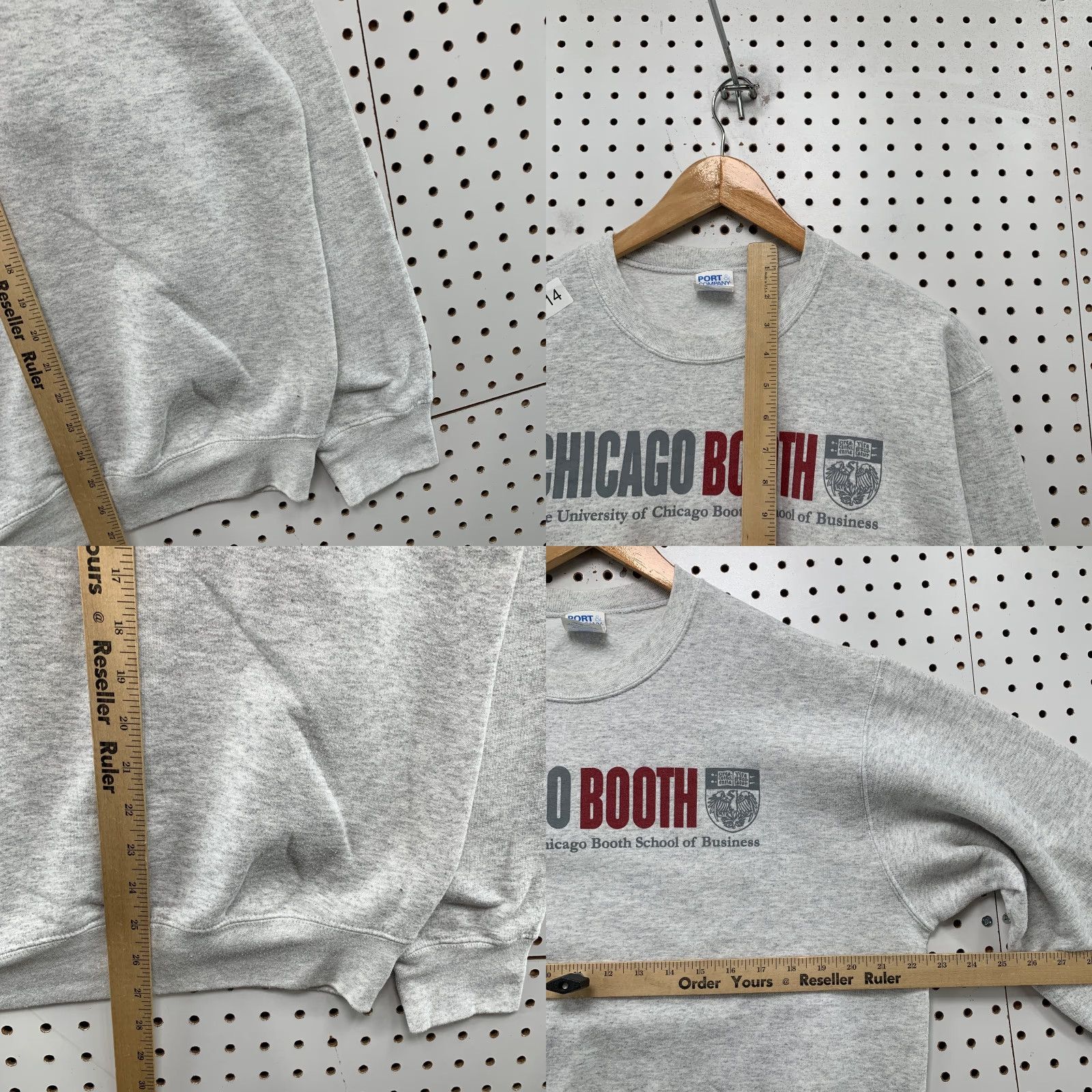 Port & Company VINTAGE Port & Company Chicago Booth University Chicago Sweatshirt Mens Large Gray Fleece Crewneck Size US L / EU 52-54 / 3 - 8 Thumbnail