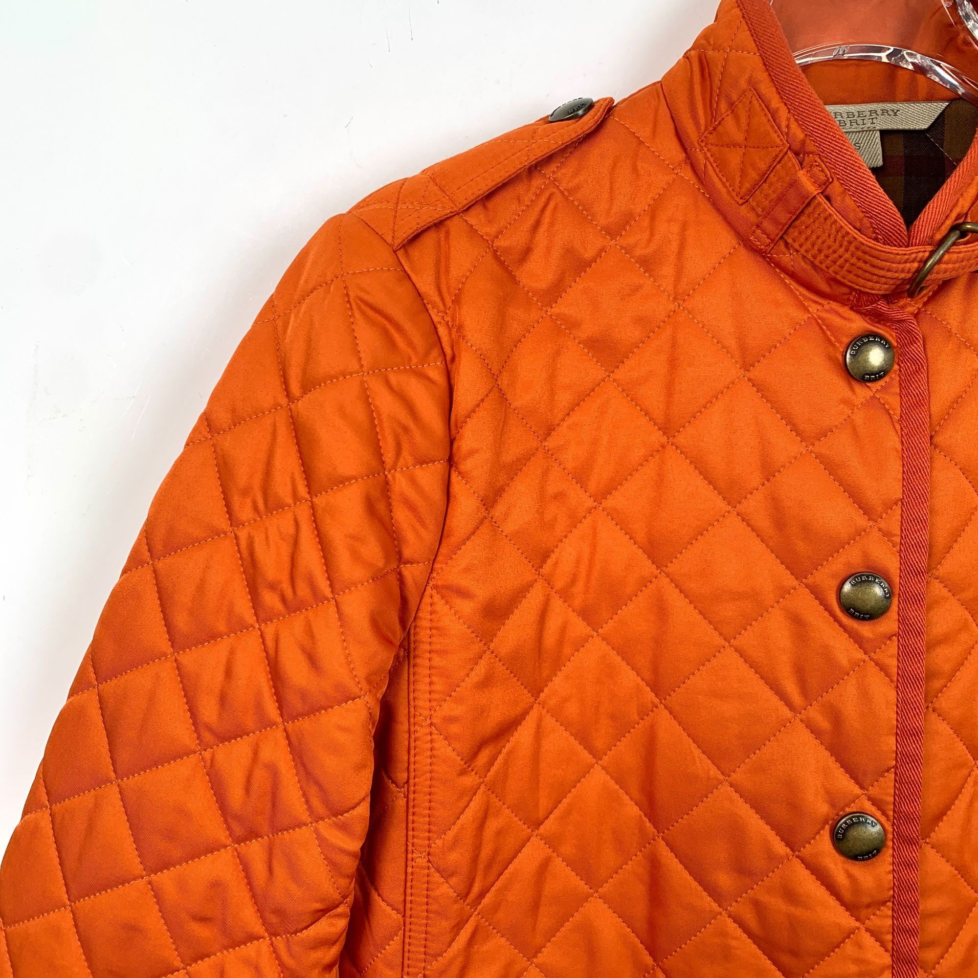 Burberry Burberry Brit Orange Quilted Jacket Size S Cotton/Polyester Size S / US 4 / IT 40 - 7 Thumbnail