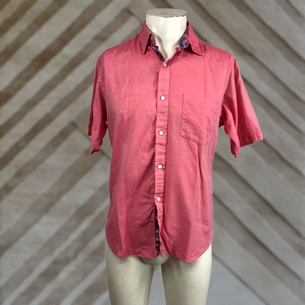 Tailorbyrd Tailorbyrd Mens Button Down Shirt Pink Cotton Short Sleeve Size Small Size US S / EU 44-46 / 1 - 1 Thumbnail