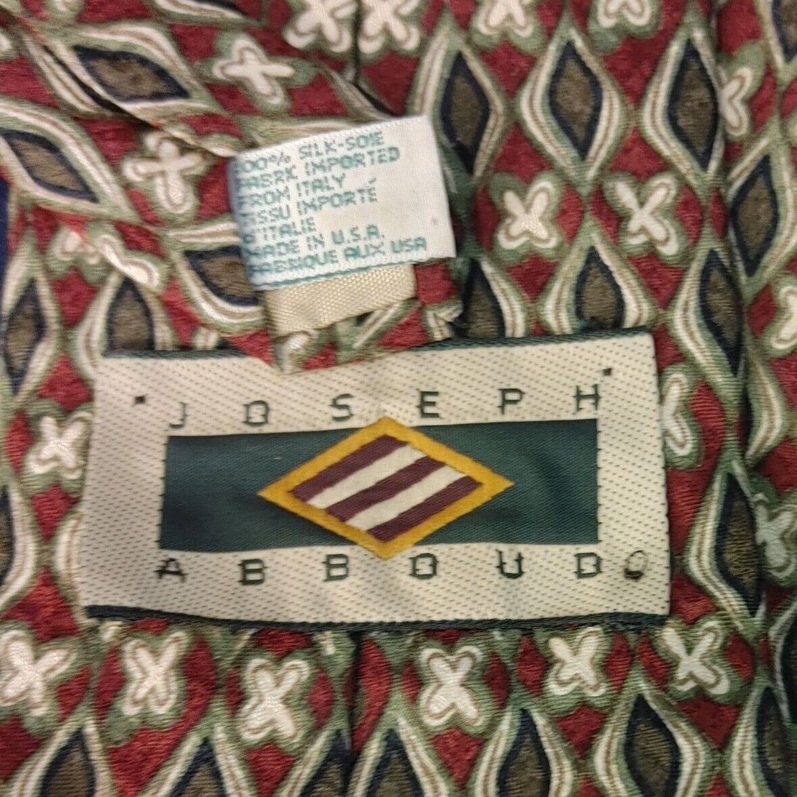 Other Joseph Abboudo Men's Gold/Red 100% Silk Neck Tie OS Size ONE SIZE - 2 Thumbnail