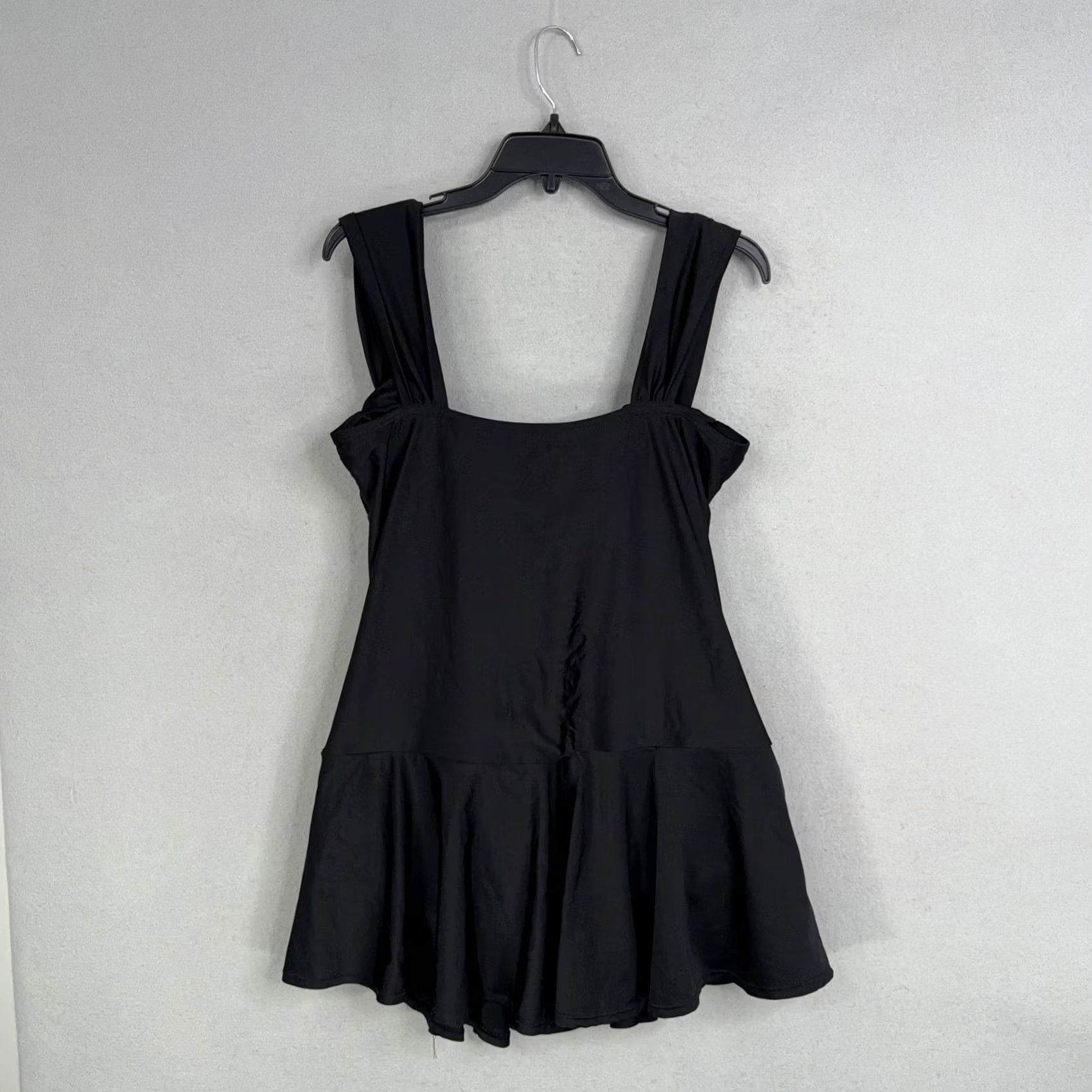 Vintage Swimsuits For All Swimdress Womens Plus 20 Black Ruffle Strap Built In Brief Size 3XL / US 20-22 - 7 Thumbnail