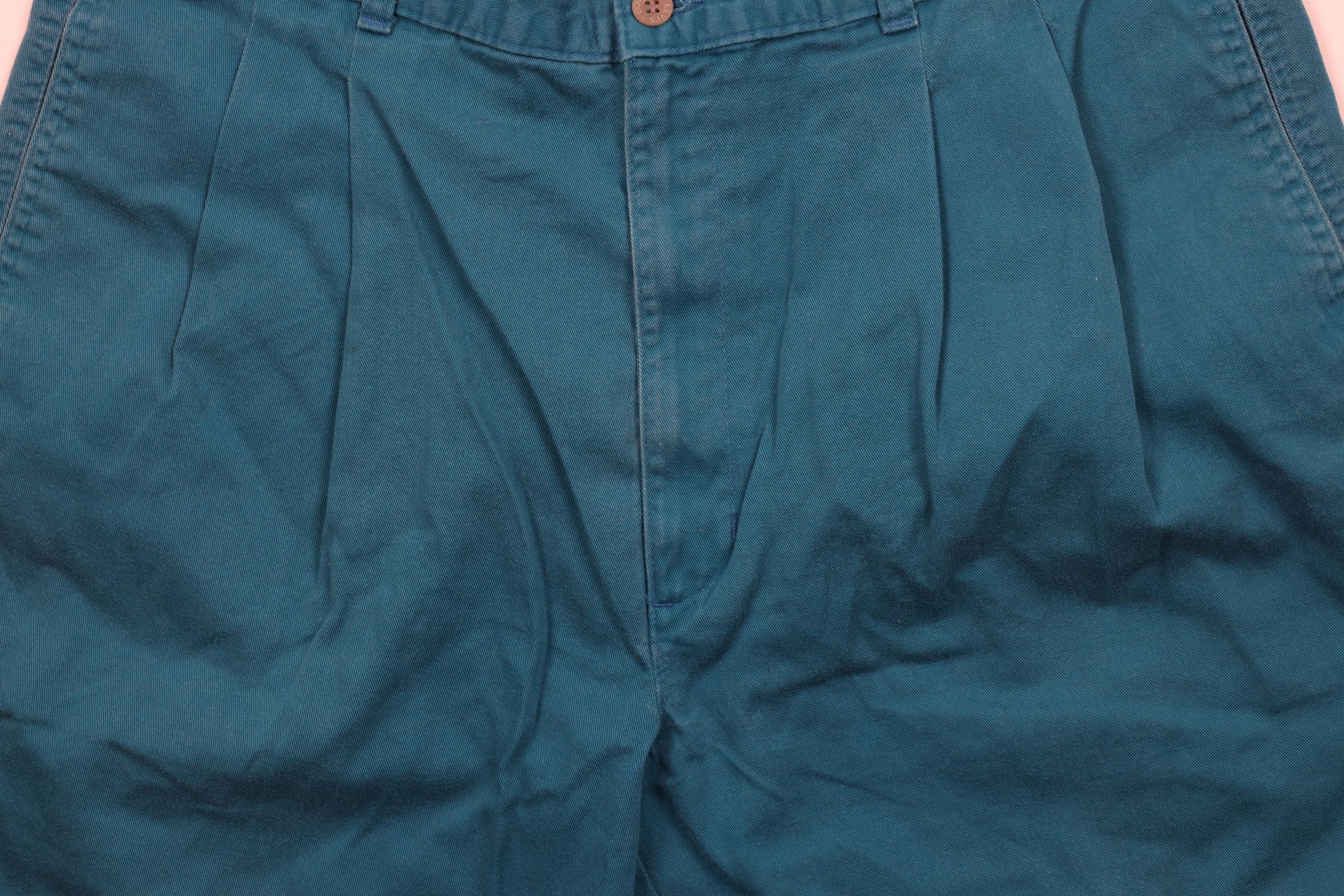 Vintage Vintage 90s Streetwear Above Knee Cotton Chino Shorts Teal Size US 34 / EU 50 - 3 Thumbnail