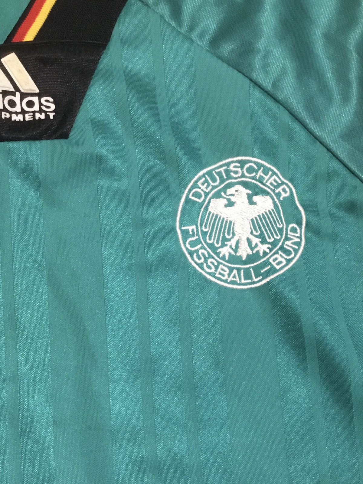 Adidas Germany -1992 - 1994 Away Shirt - Adidas Pit to pit 22" Size US L / EU 52-54 / 3 - 3 Thumbnail