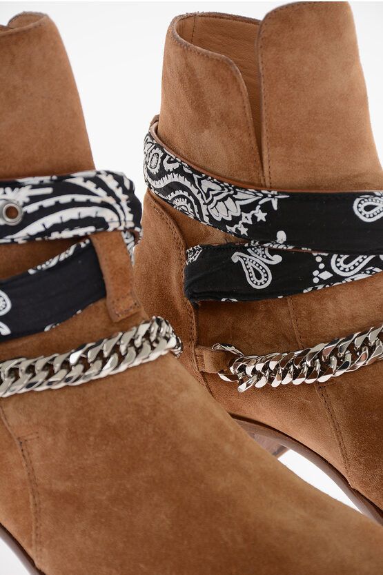 Amiri o1y0525 Leather Buckle Ankle Boots in Brown Size US 7 / EU 40 - 2 Thumbnail