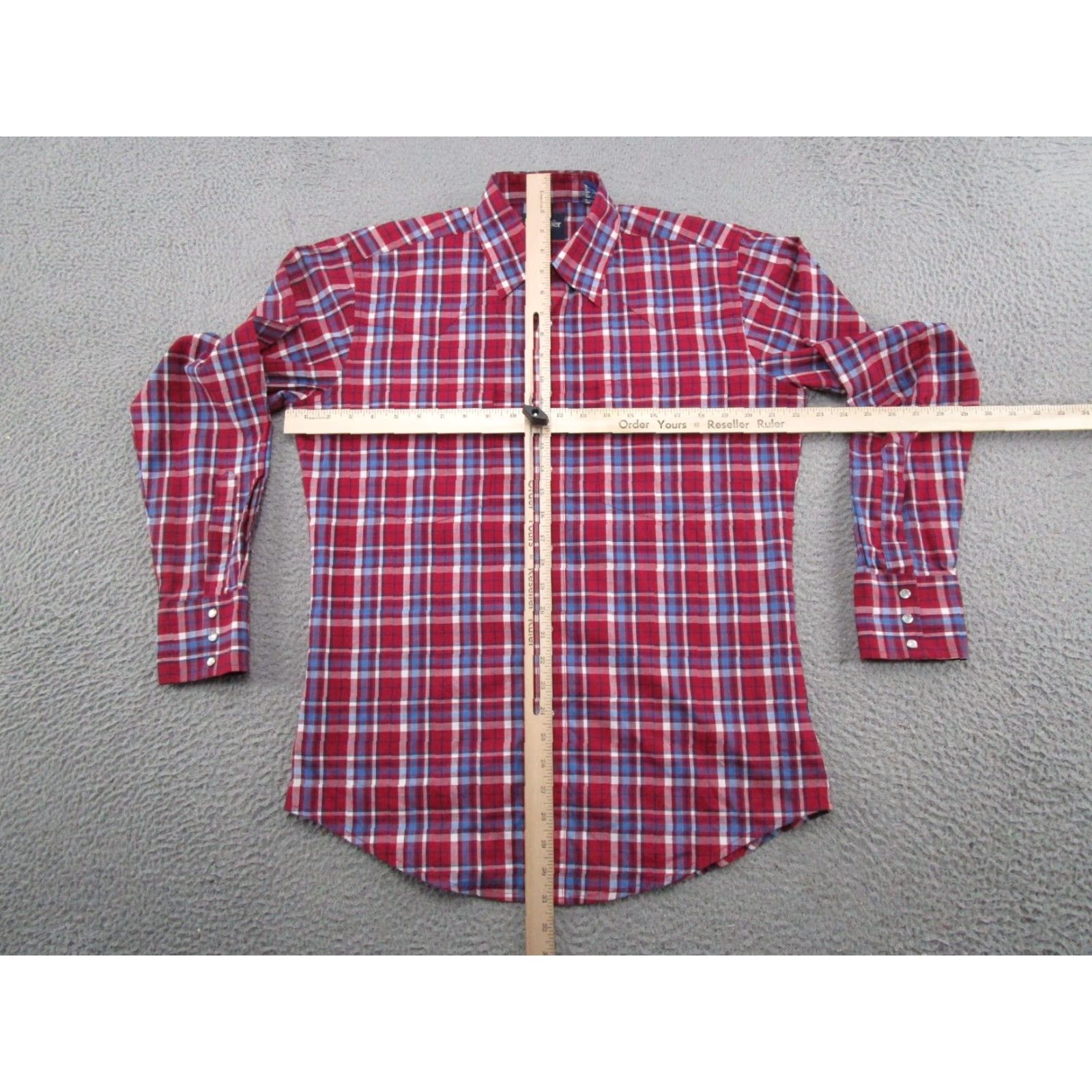 Wrangler VINTAGE Wrangler Pearl Snap Western Mens Shirt M Red Plaid Cowboy Rodeo Size US M / EU 48-50 / 2 - 5 Thumbnail