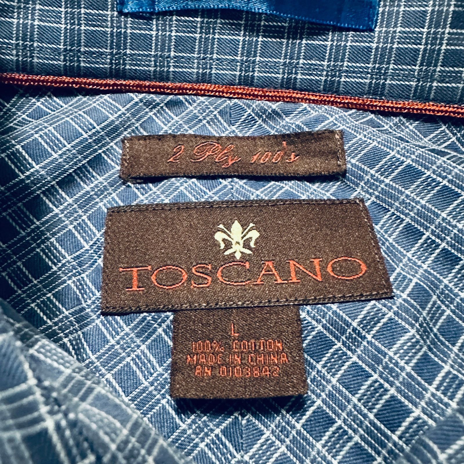 Toscano Toscano blue plaid button down Size US L / EU 52-54 / 3 - 5 Thumbnail
