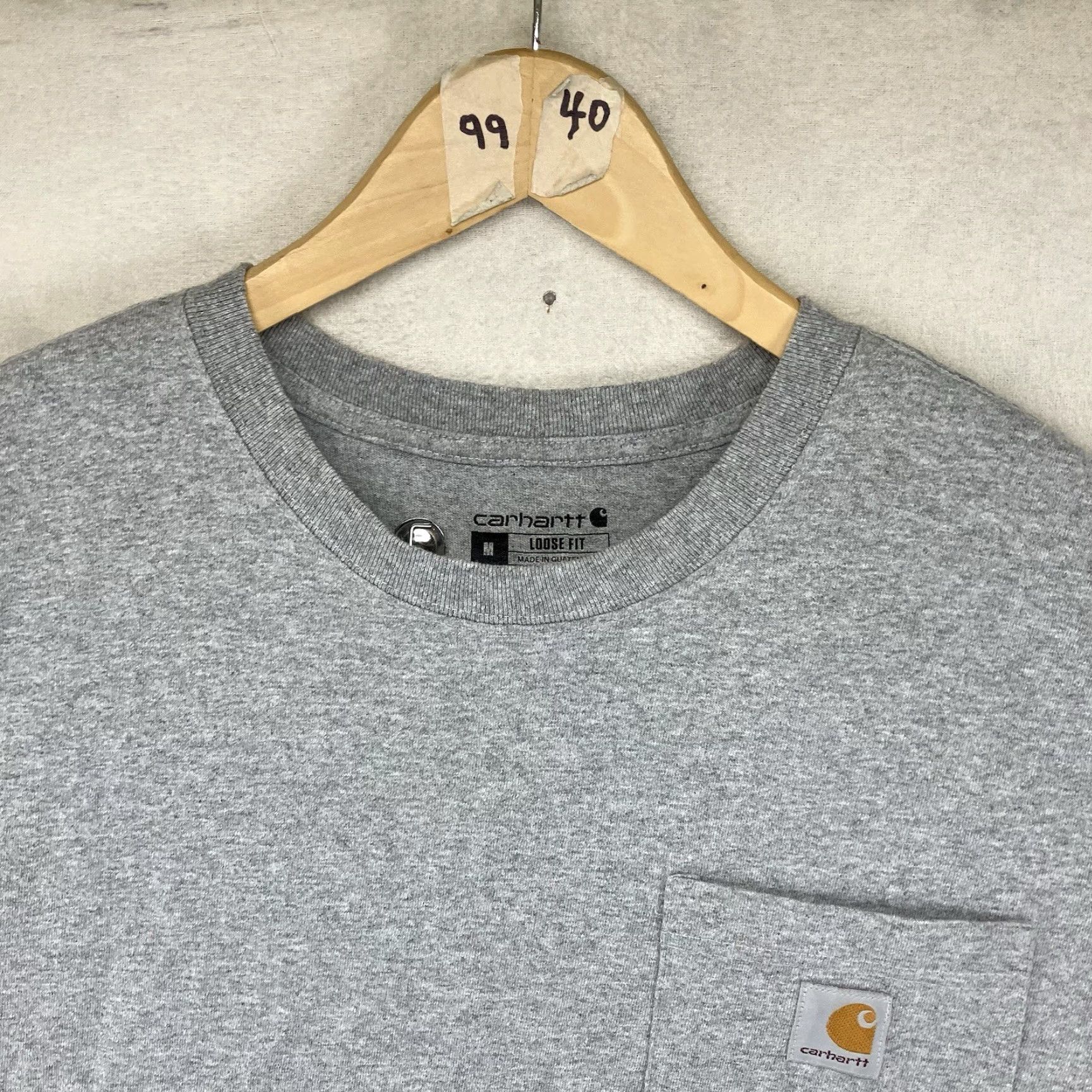 Carhartt Carhartt T-Shirt Mens Heather Gray Medium Short Sleeve Crew Neck Pocket Logo Classic Outdoor Size US M / EU 48-50 / 2 - 5 Thumbnail