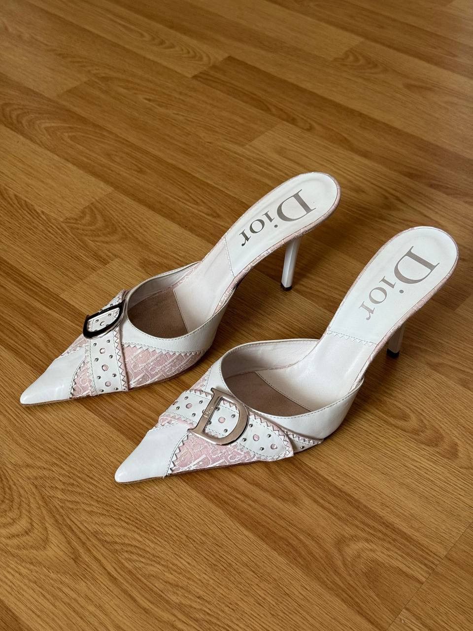 Dior Dior D-Stiletto leather heels mules vintage Size US 7.5 / IT 37.5 - 6 Thumbnail