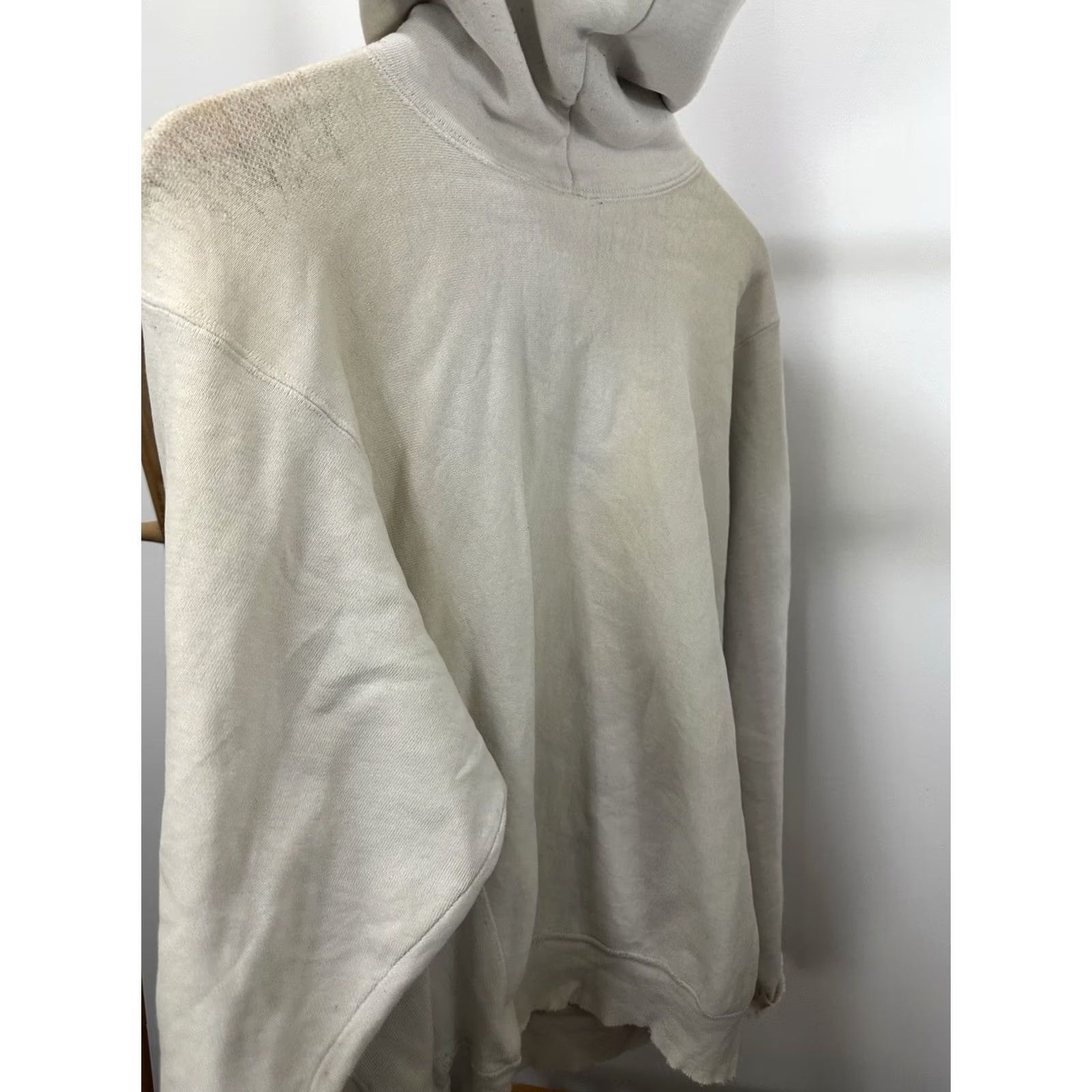 RHODE VTG Rhode Island Special Olympics Thrashed Distressed Worn Weave Hoodie XL Mens Ivory Pullover Grunge THRASHED DISTRESSED WORN threadbare thin 90s Size US XL / EU 56 / 4 - 4 Thumbnail