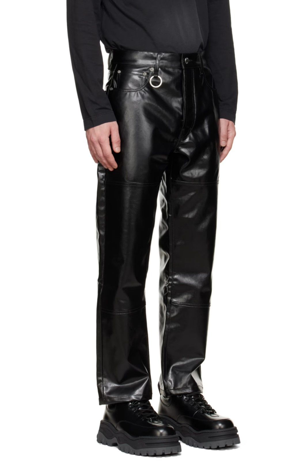 Etudes !DS! SS22 Etudes Corner Coated Faux Leather Black Pants Size US 30 / EU 46 - 2 Thumbnail