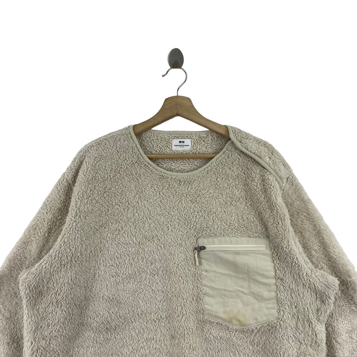 Engineered Garments × Uniqlo ENGINEERED GARMENTS UNIQLO Sherpa Fleece Cream Sweatshirt Size US XL / EU 56 / 4 - 2 Thumbnail