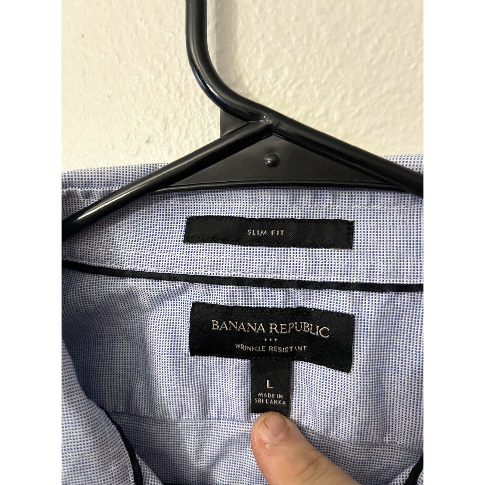 Banana Republic Banana Republic Button Up Shirt Mens Large Blue Slim Fit Wrinkle Resistant Shirt Button Up Men L Blue Slim Size US L / EU 52-54 / 3 - 2 Thumbnail