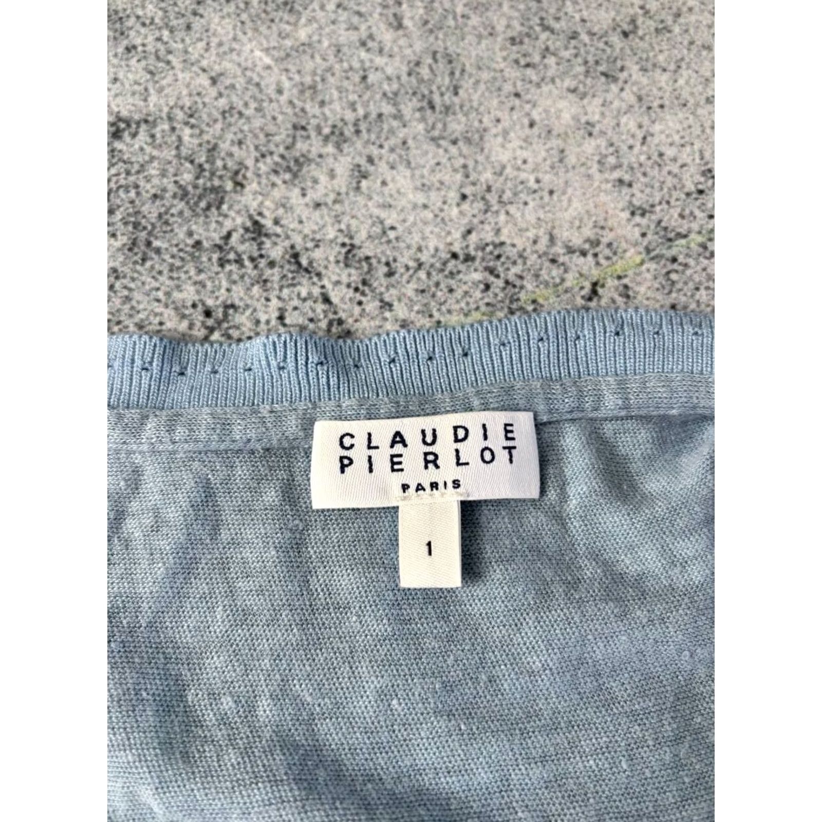 Vintage CLAUDIE PIERLOT Tank Top Womens Size 1 Blue Sleeveless Scoop Neck Viscous Shirt Casual, Party/Cocktail, Travel US Shipping Ready Womens Size XS / US 0-2 / IT 36-38 - 3 Thumbnail