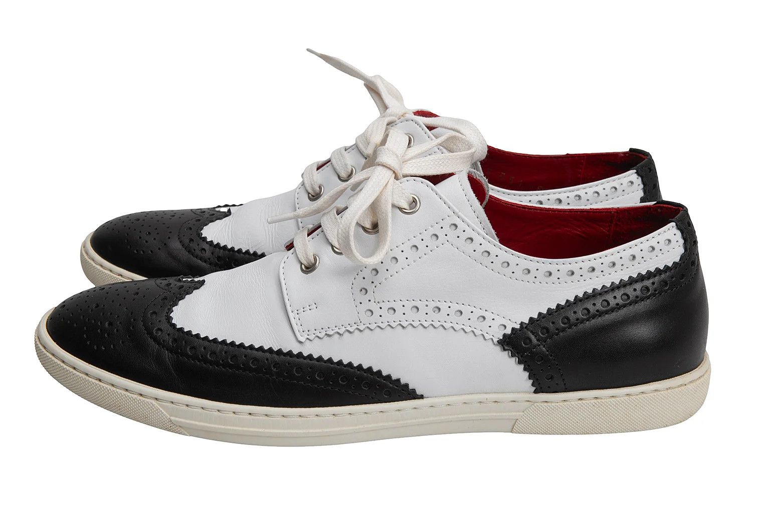 Junya Watanabe Wingtip Leather Shoes in Black and White, Size 26 Size US 8 / EU 41 - 4 Thumbnail