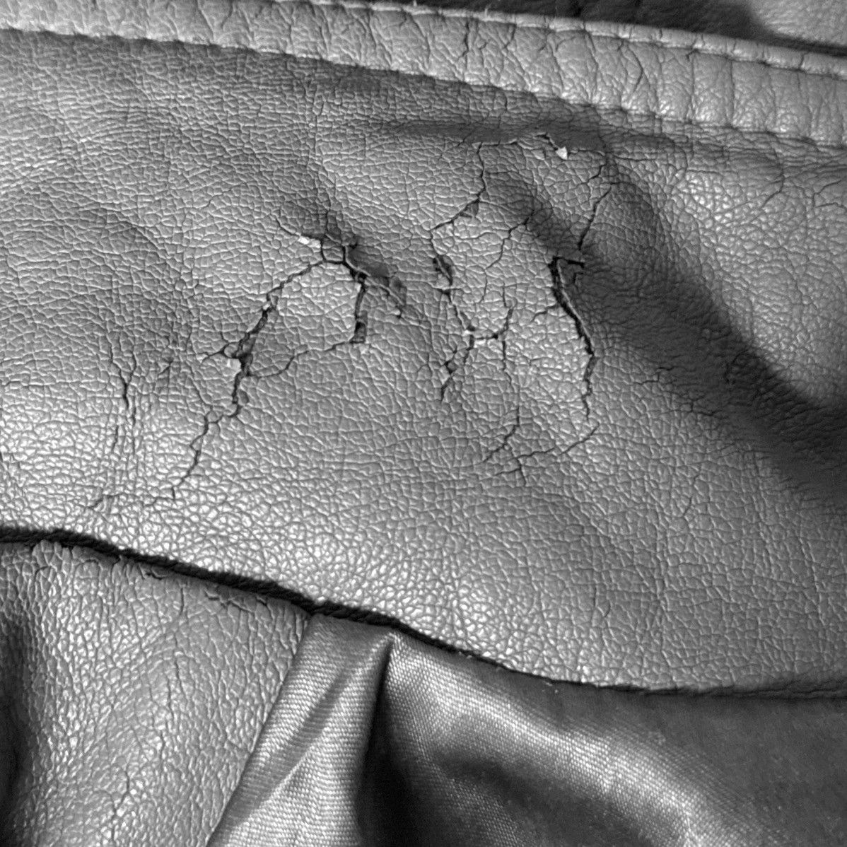 Vintage Avant - Garde distressed leather grafit biker jacket Size S / US 4 / IT 40 - 5 Thumbnail