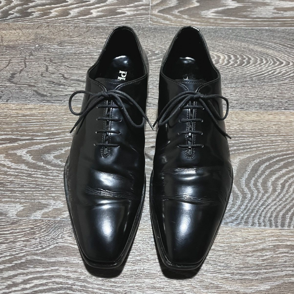 Prada Vintage PRADA Men’s Patent Leather Oxford Black Dress Shoes Size US 7.5 / EU 40-41 - 5 Thumbnail
