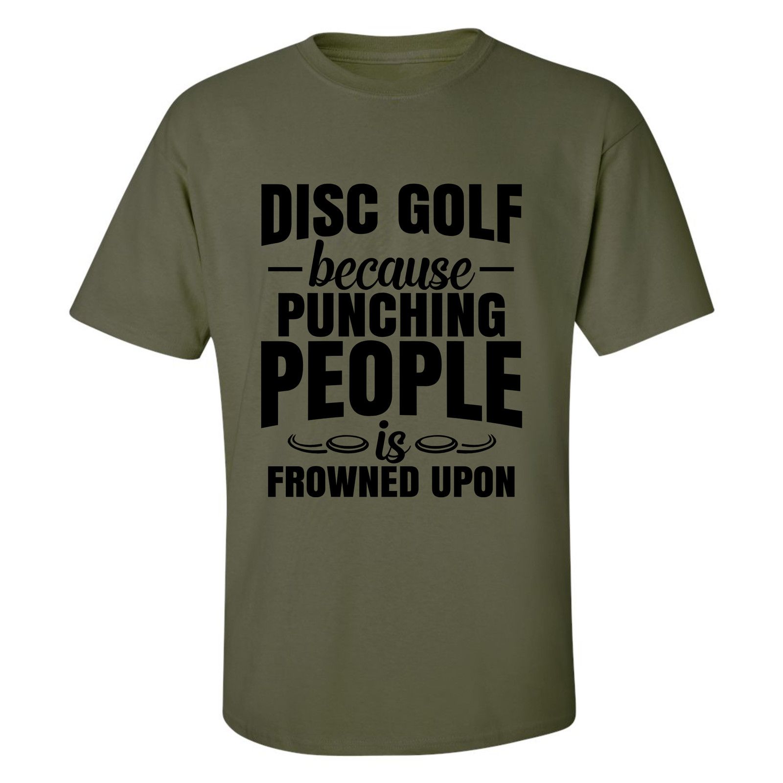 Gildan Disc Golf Shirt Punching People Frowned Upon Funny T Shirt Size US L / EU 52-54 / 3 - 6 Thumbnail