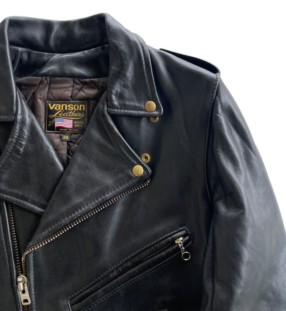 Vanson Leathers Vanson Leather USA Double Collar Biker Jacket (size 38) Size US S / EU 44-46 / 1 - 4 Thumbnail