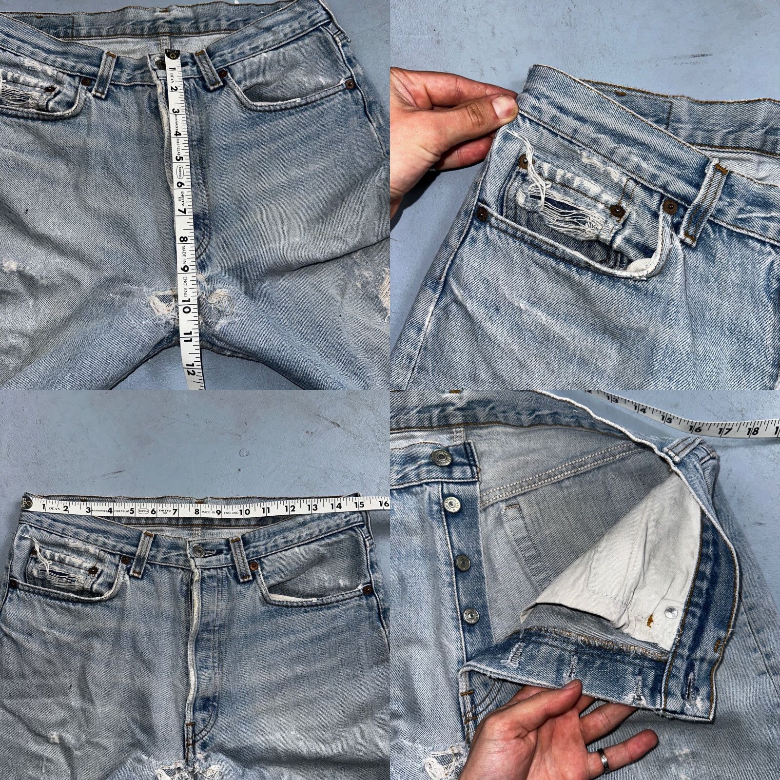 Levi's VINTAGE Levi's 501 90s Straight Leg Jeans 33x36 Light Wash Mens Size US 33 - 8 Thumbnail