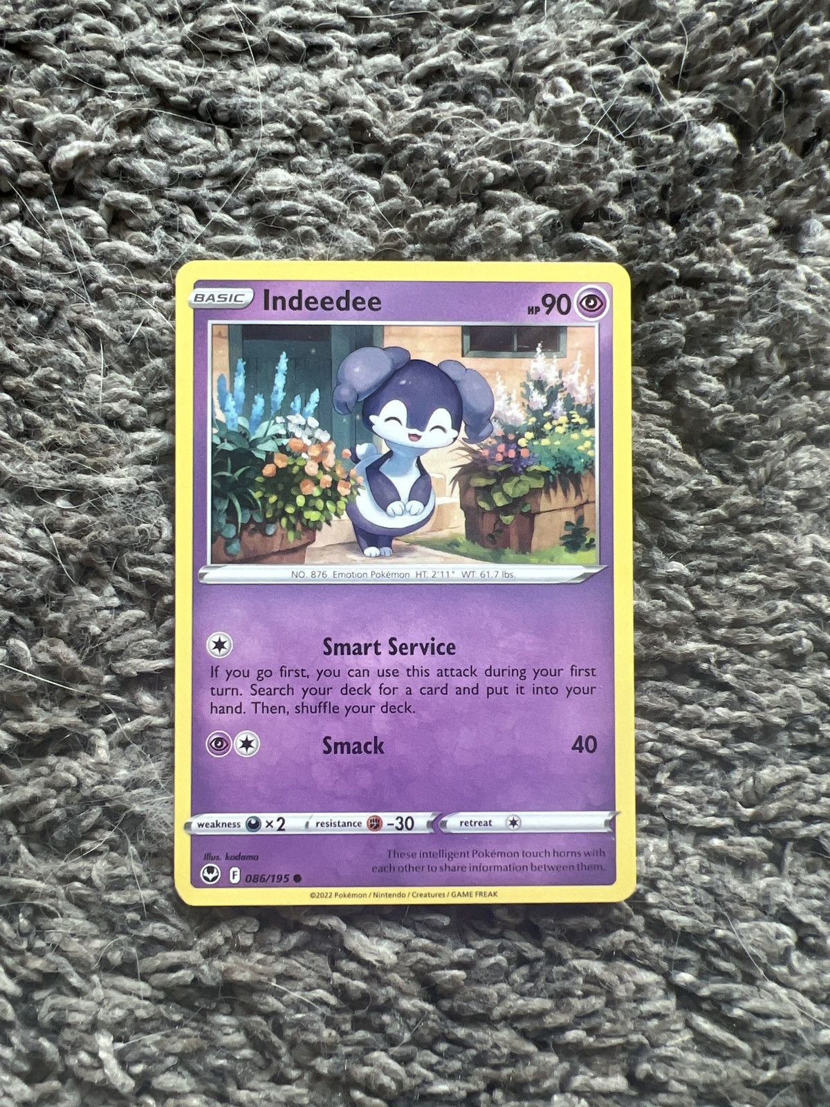 Pokemon 2022 Pokémon Indeedee Basic Card Size ONE SIZE - 1 Thumbnail