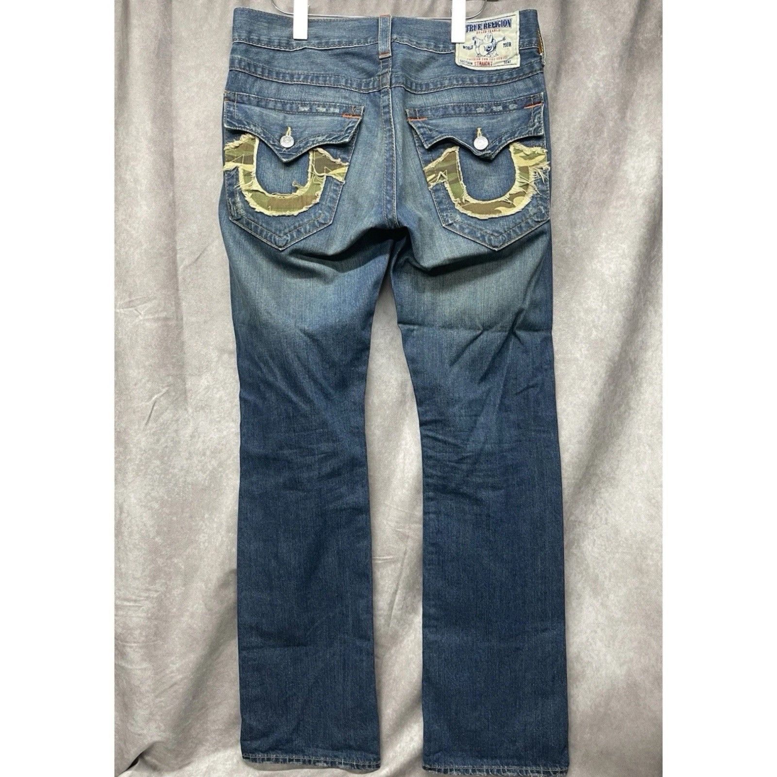 True Religion True Religion Section Straight Pants Jeans Washed Blue Camo Size US 32 / EU 48 - 1 Thumbnail