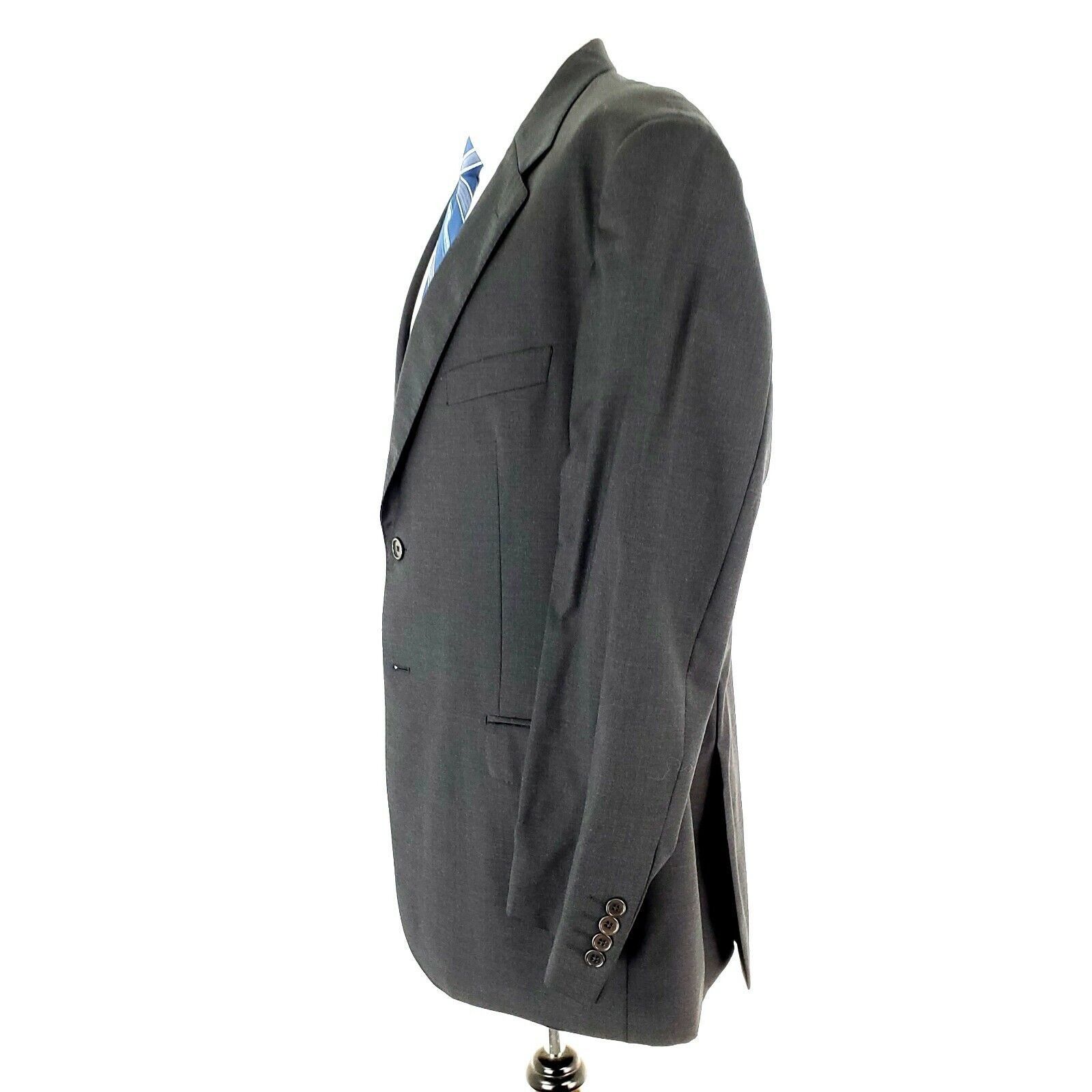 Pronto Uomo Pronto Uomo Super 120s Wool 2 Button Blazer 44L Gray Italy S Size 44L - 5 Thumbnail