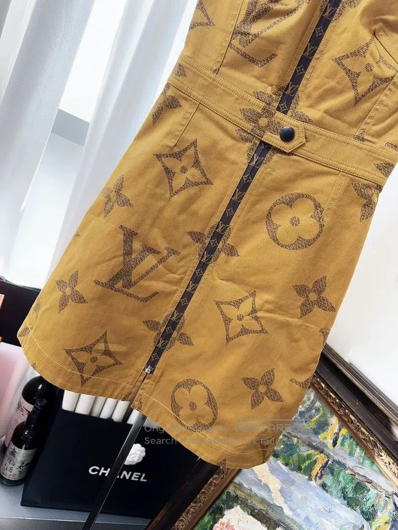 Louis Vuitton Louis Vuitton Sleeveless dress with full logo in brown pri Size XXS / US 00 / IT 34 - 7 Thumbnail