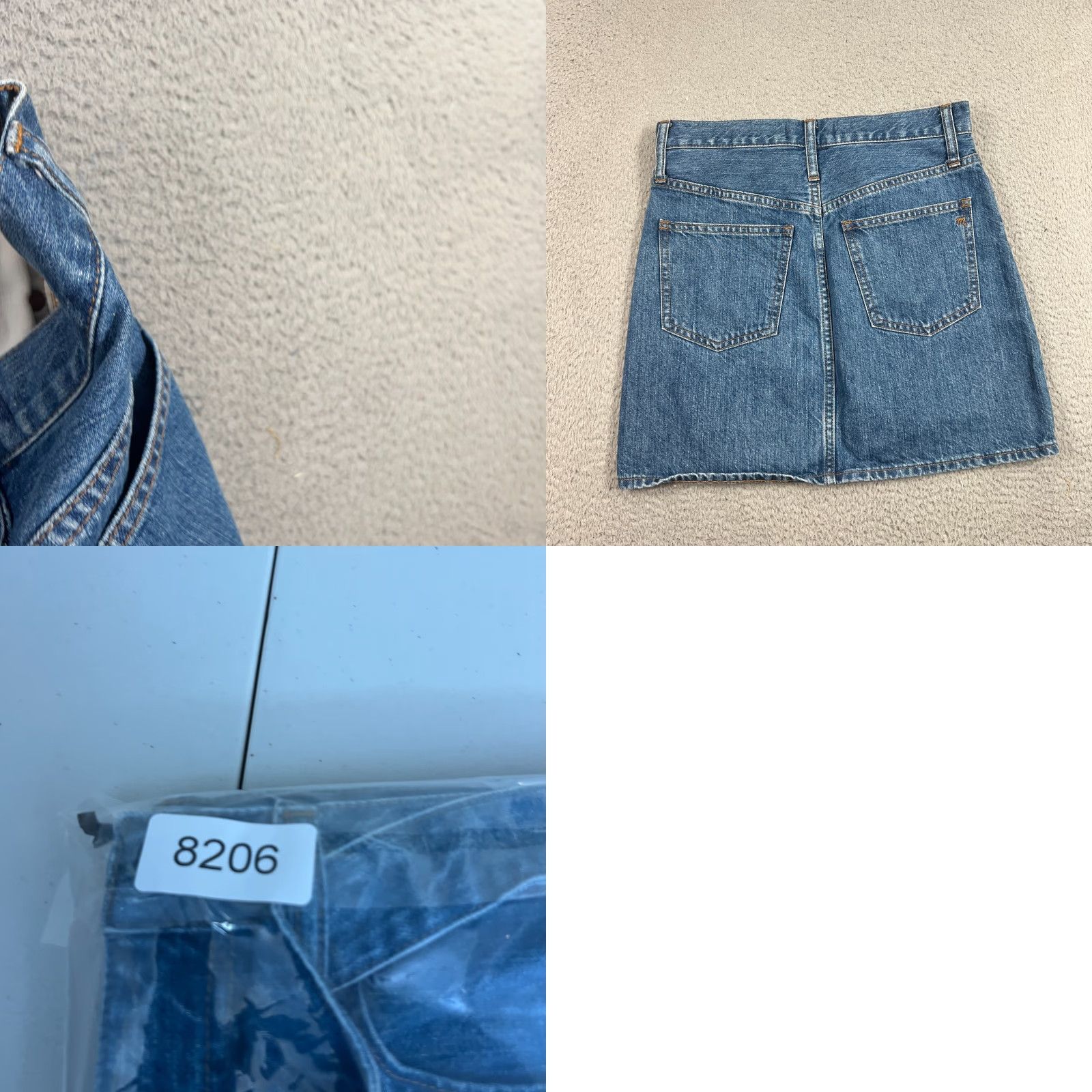 Madewell Madewell Denim Skirt Womens 25 Blue A-Line High Rise Tie Waist Pockets Bohemian Size 42" / US 20 - 8 Thumbnail