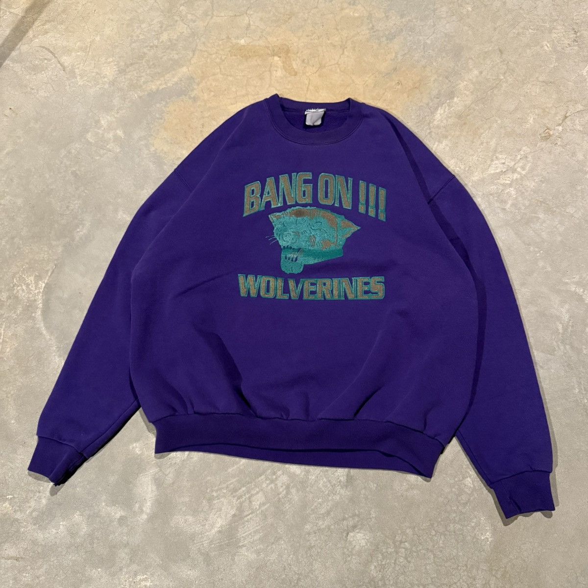 Vintage 1990s Bang On Wolverines Faded College Crewneck ERD Grunge Size US XL / EU 56 / 4 - 2 Thumbnail