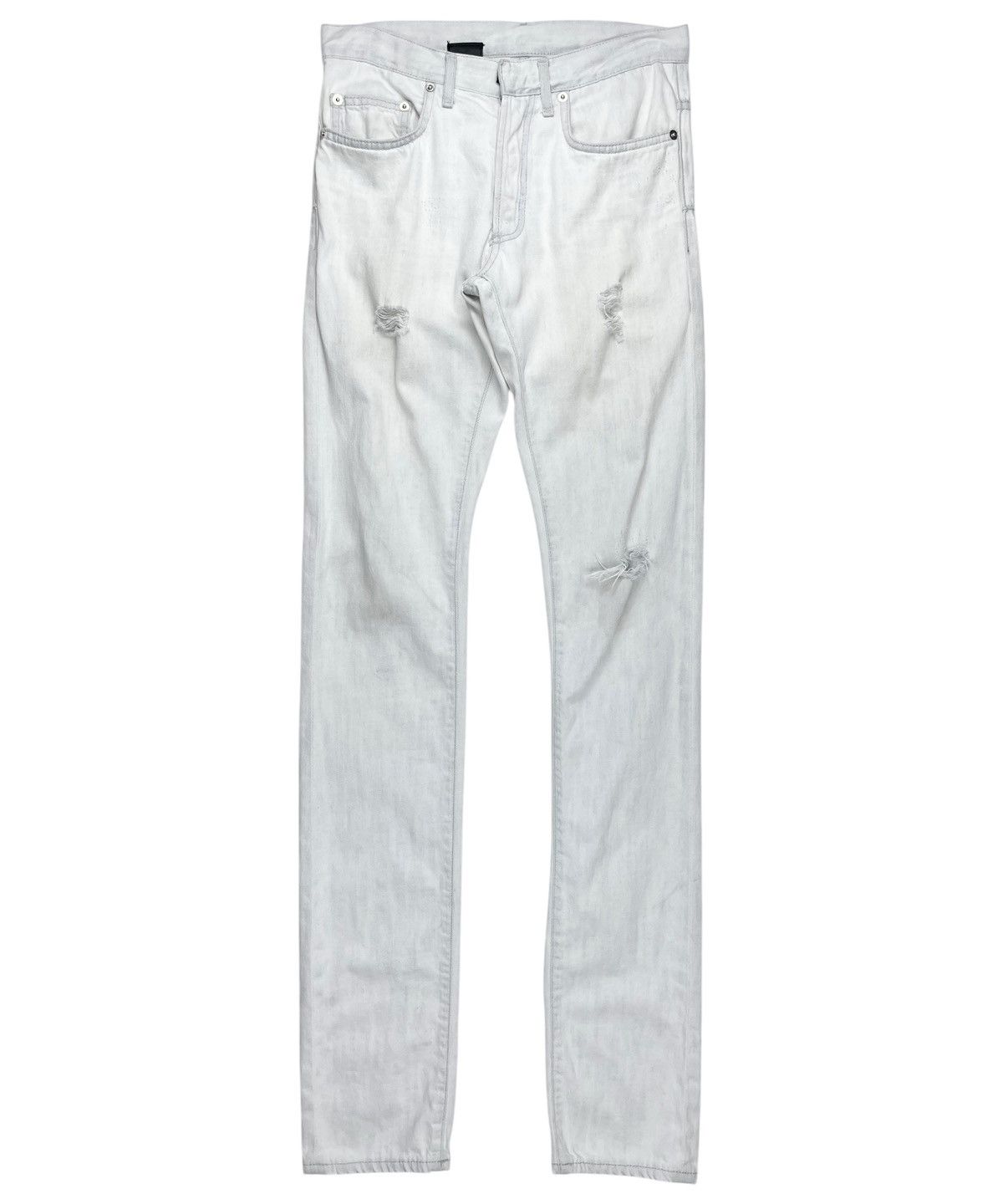Dior SS12 Dior Homme Bleached Distressed Denim Jeans Size US 27 - 1 Thumbnail