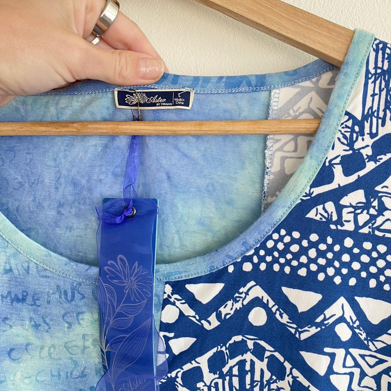 Vintage ASTER BLUE HAWAIIAN DROP WAIST CASUAL TROPICAL DRESS LARGE Size L / US 10 / IT 46 - 7 Thumbnail
