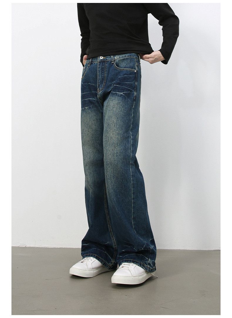 Japanese Brand × Jean American retro washed men's straight flared distressed jeans Size US 32 / EU 48 - 3 Thumbnail