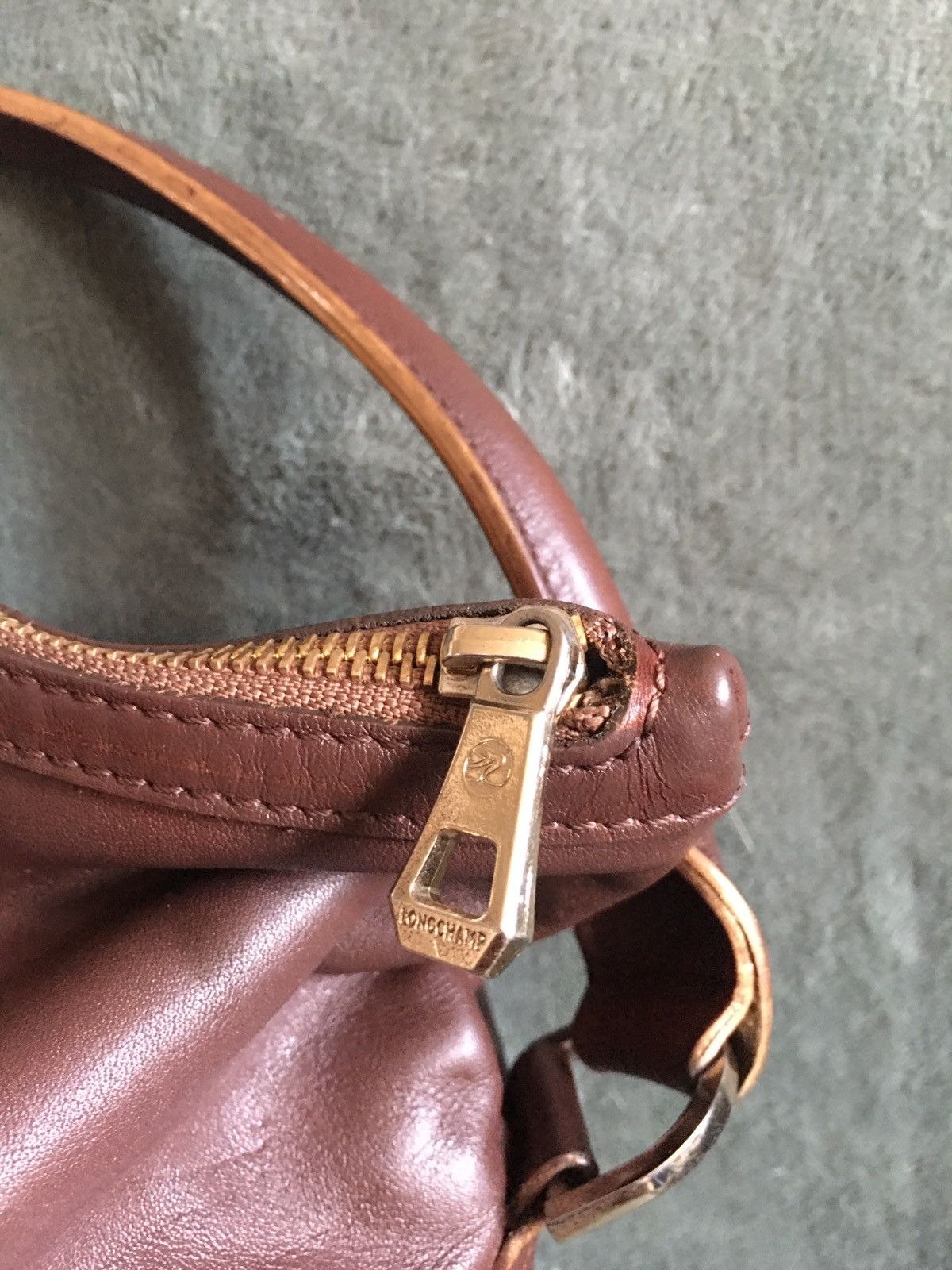 Longchamp Longchamp Brown Leather Vintage Handbag Hobo Bag Size ONE SIZE - 9 Thumbnail