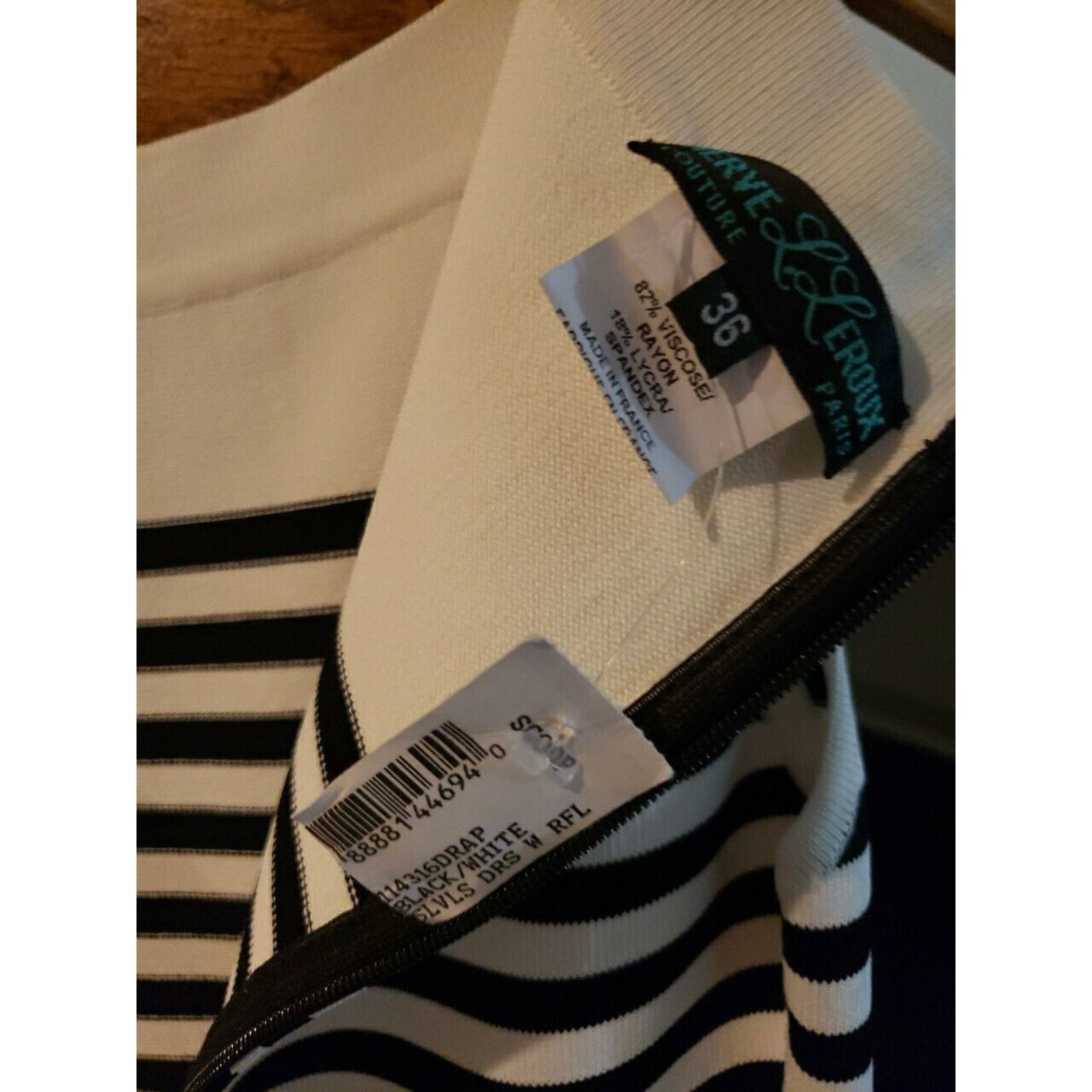 Other HERVE LEROUX Black White Dress 36 Size M / US 6-8 / IT 42-44 - 4 Thumbnail