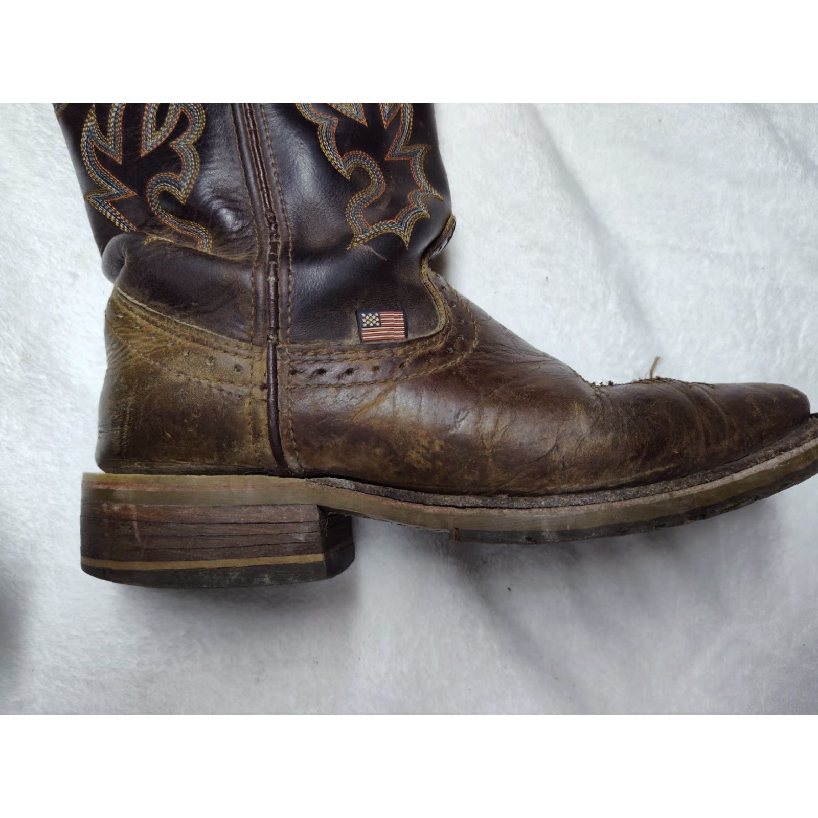 Vintage VINTAGE Double-H Boots Western Boots Men's 8.5D Brown Leather DH4645 Made in USA Square Toe Size US 9 / EU 42 - 2 Thumbnail