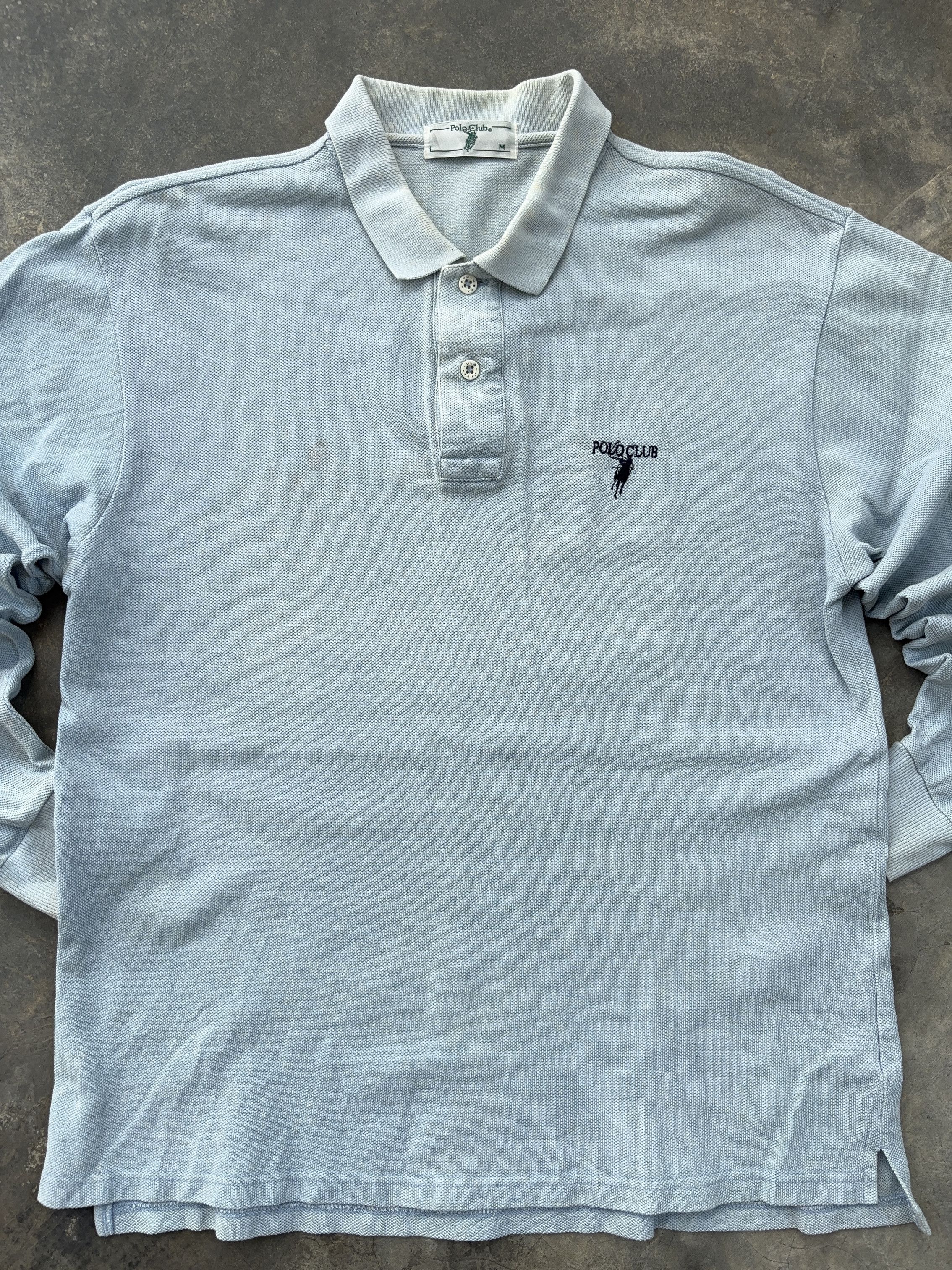 Polo Ralph Lauren Polo Club Blue Long Sleeve Vintage Polo Shirt Size US M / EU 48-50 / 2 - 3 Thumbnail