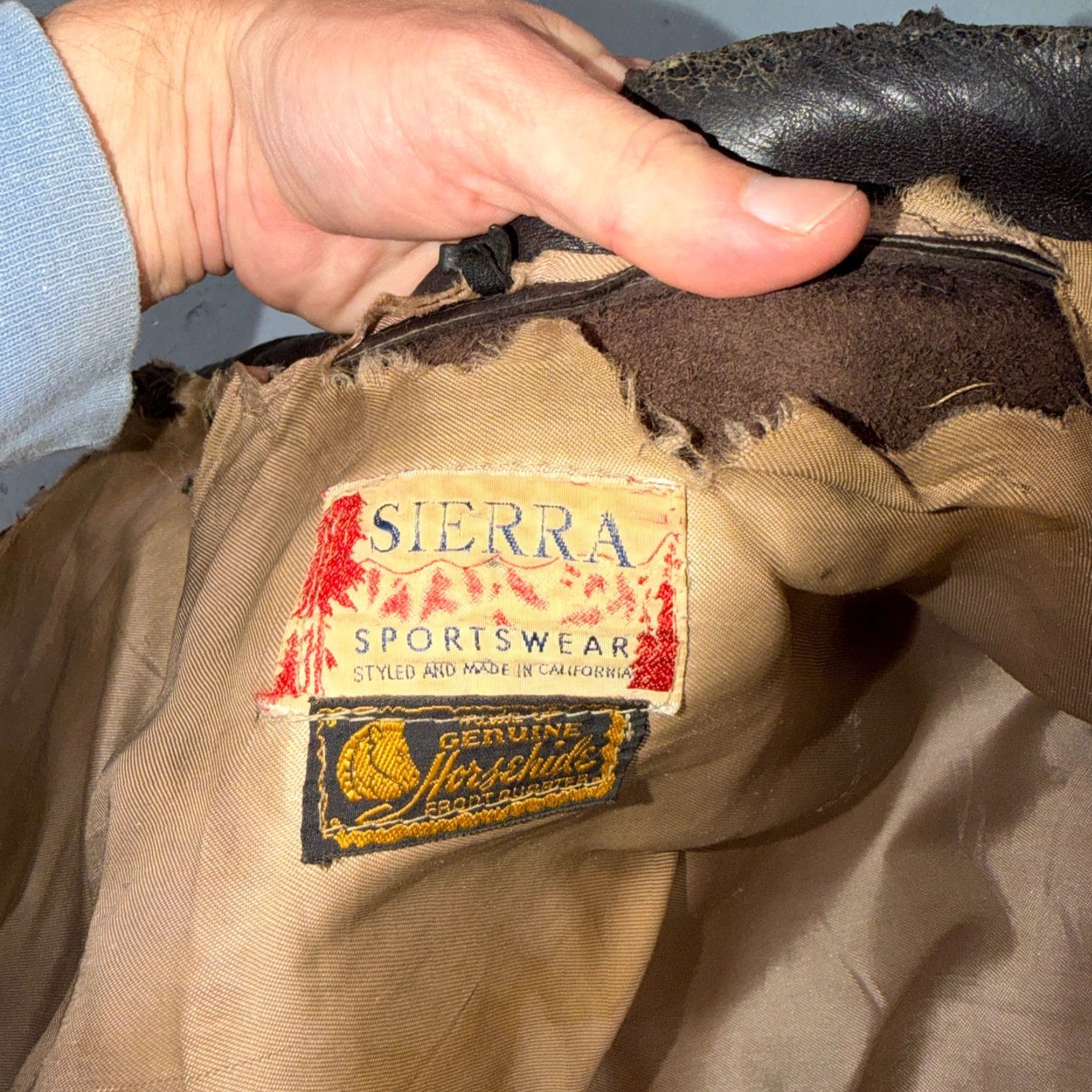 Vintage VTG 50s Sierra Sportswear Horsehide Leather Jacket Distressed Buco A2 Bomber Jacket Mens Brown Size L Size US L / EU 52-54 / 3 - 4 Thumbnail