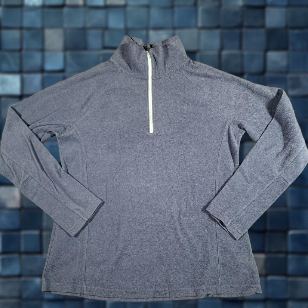Vintage Columbia Pullover Fleece Womens Large Blue Quarter Zip Mock Neck Hiking Top Size L / US 10 / IT 46 - 1 Thumbnail