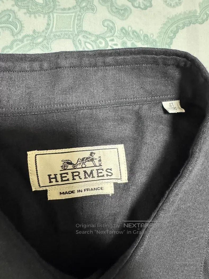 Hermes Hermes size 41 Linen jacket shirt, 100% linen, with leather Size US M / EU 48-50 / 2 - 6 Thumbnail
