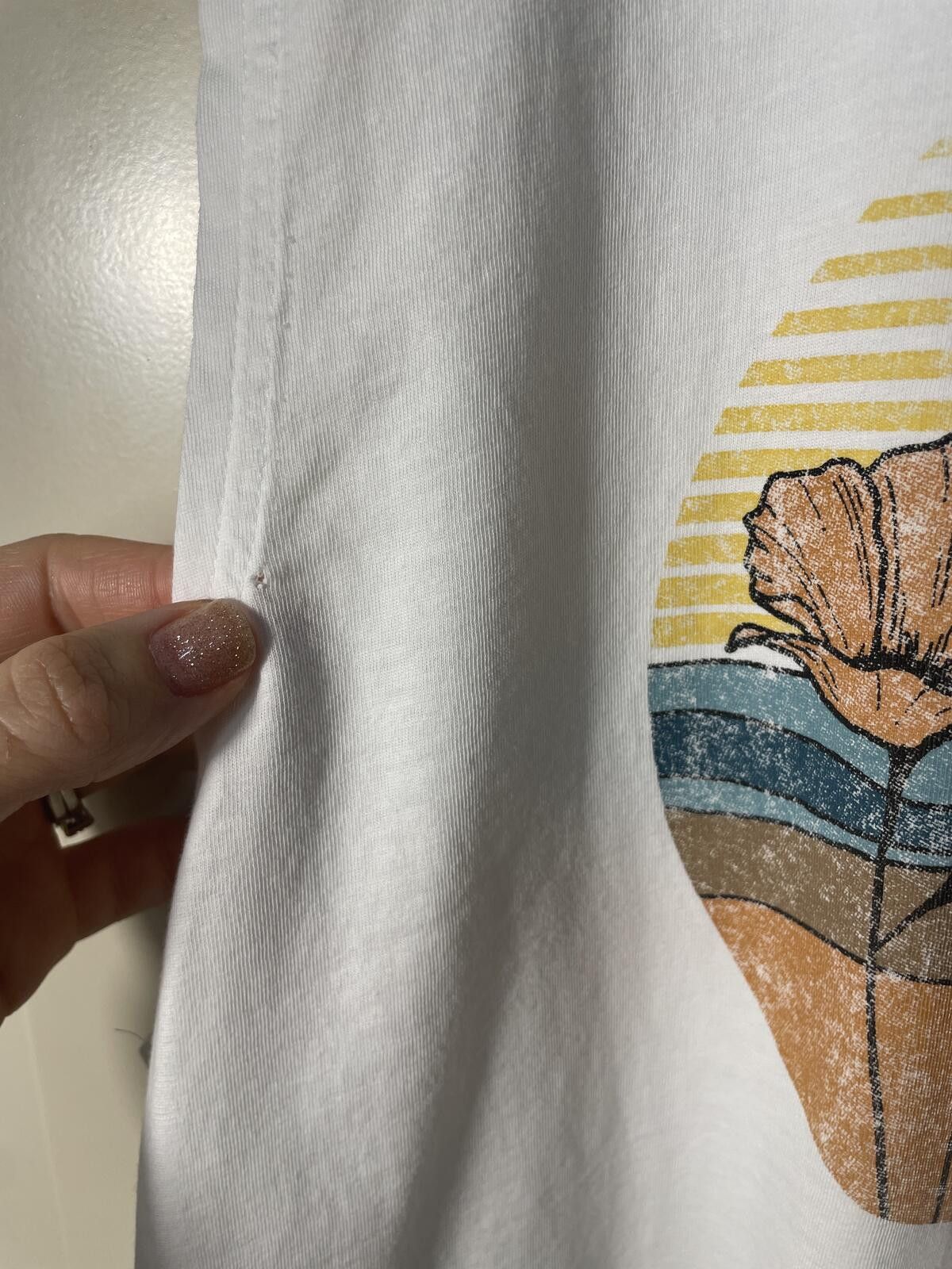 Prana Prana Sleeveless Graphic Tank Top Women's Large White Boho Size L / US 10 / IT 46 - 6 Thumbnail