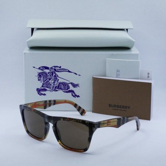 Burberry Burberry BE4434 414673 Sunglasses Check Sand Square Frame Size ONE SIZE - 12 Thumbnail