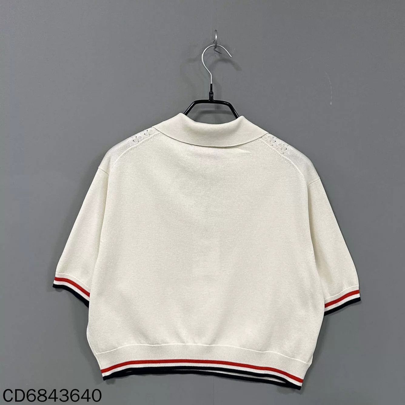Miu Miu MIUMIU SS23 Logo Stripe Trim Casual Polo Shirt Size S / US 4 / IT 40 - 3 Thumbnail