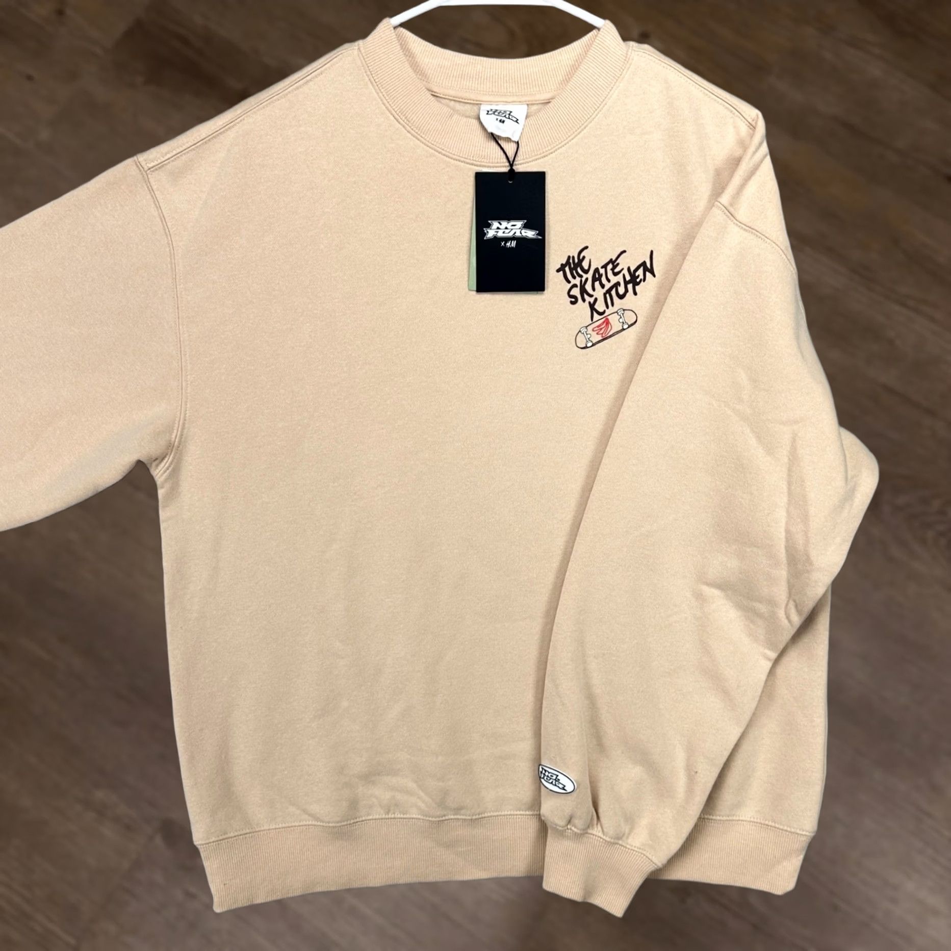 No Fear No Fear H&M Sweater Crewneck Mens Small Tan Brown The Skate Kitchen Fleece Lined NEW Size US S / EU 44-46 / 1 - 1 Thumbnail
