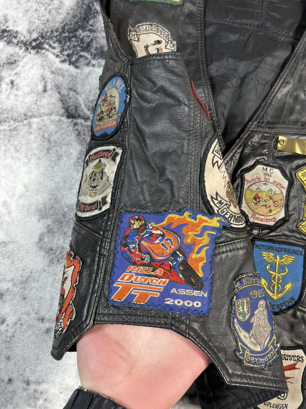 Vintage Vintage Biker Leather Vest – Sonic Devils MC Emsland Size US L / EU 52-54 / 3 - 8 Thumbnail